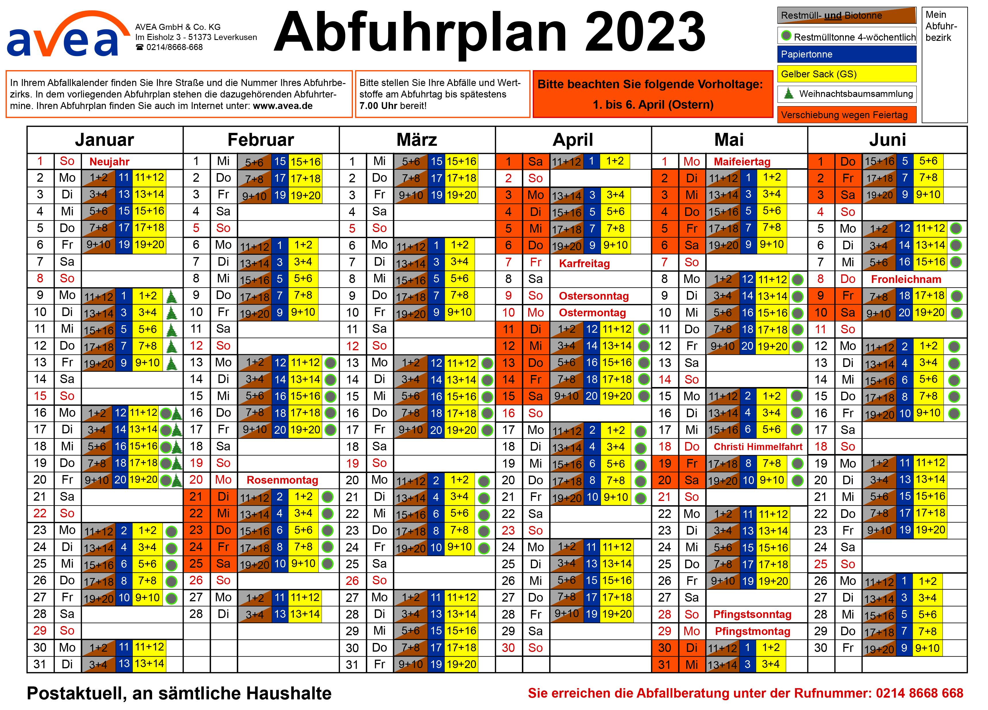 Abfuhrkalender Leverkusen 2023